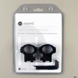 Hawke Ring Mounts 9-11 ,, / 3/8 Dovetail / 1 inch / medium / double Screw