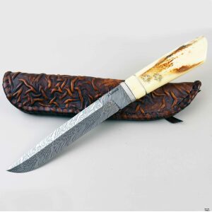 Coltello Simone Raimondi mod. Fire Crachers lama damasco 32 cm.
